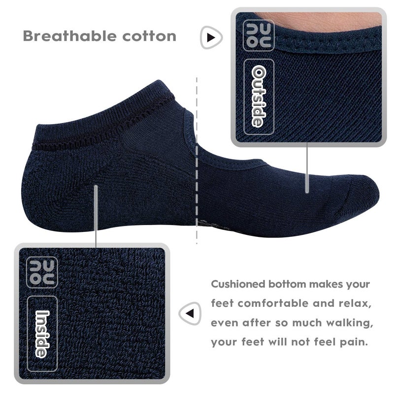 unenow Non Slip Grip Yoga Socks for Women with Cushion for Pilates, Barre, Dance - Image 3